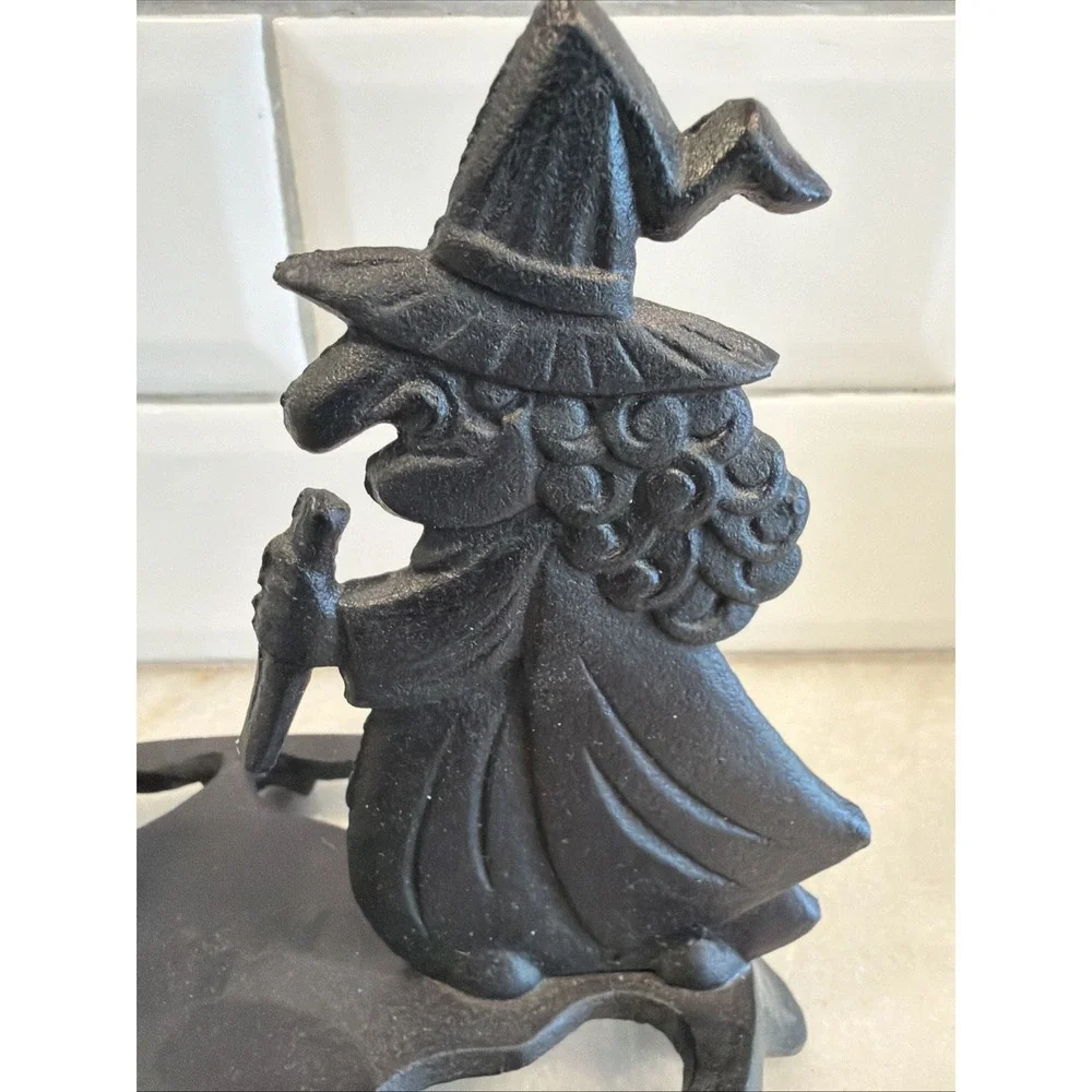 Halloween Cast Iron Witch Witches Brew Brewing Candle Holder Metal‎ Stand ES002